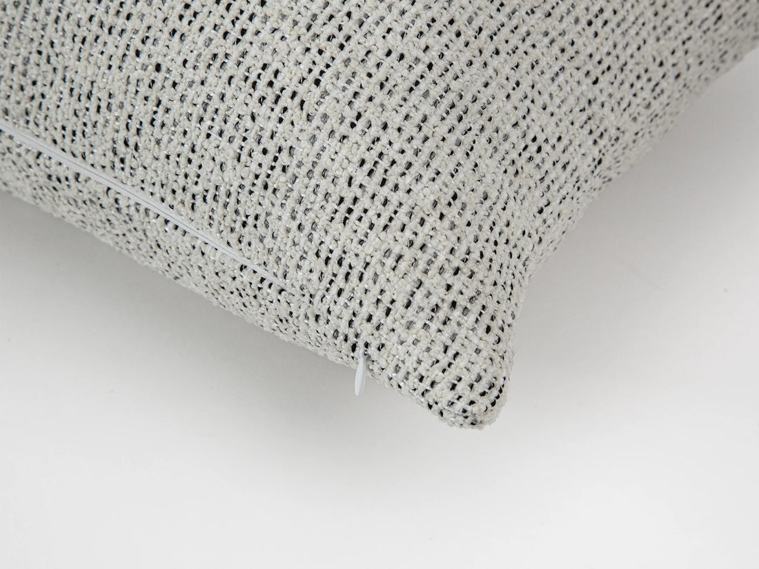 Ivory Black Speckled Woven Pillow Cover