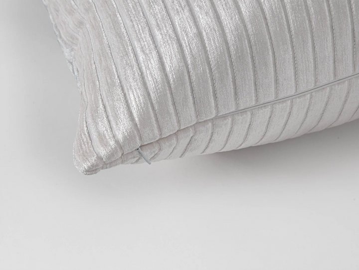 Ivory Shiny Velvet Corduroy Pillow Cover