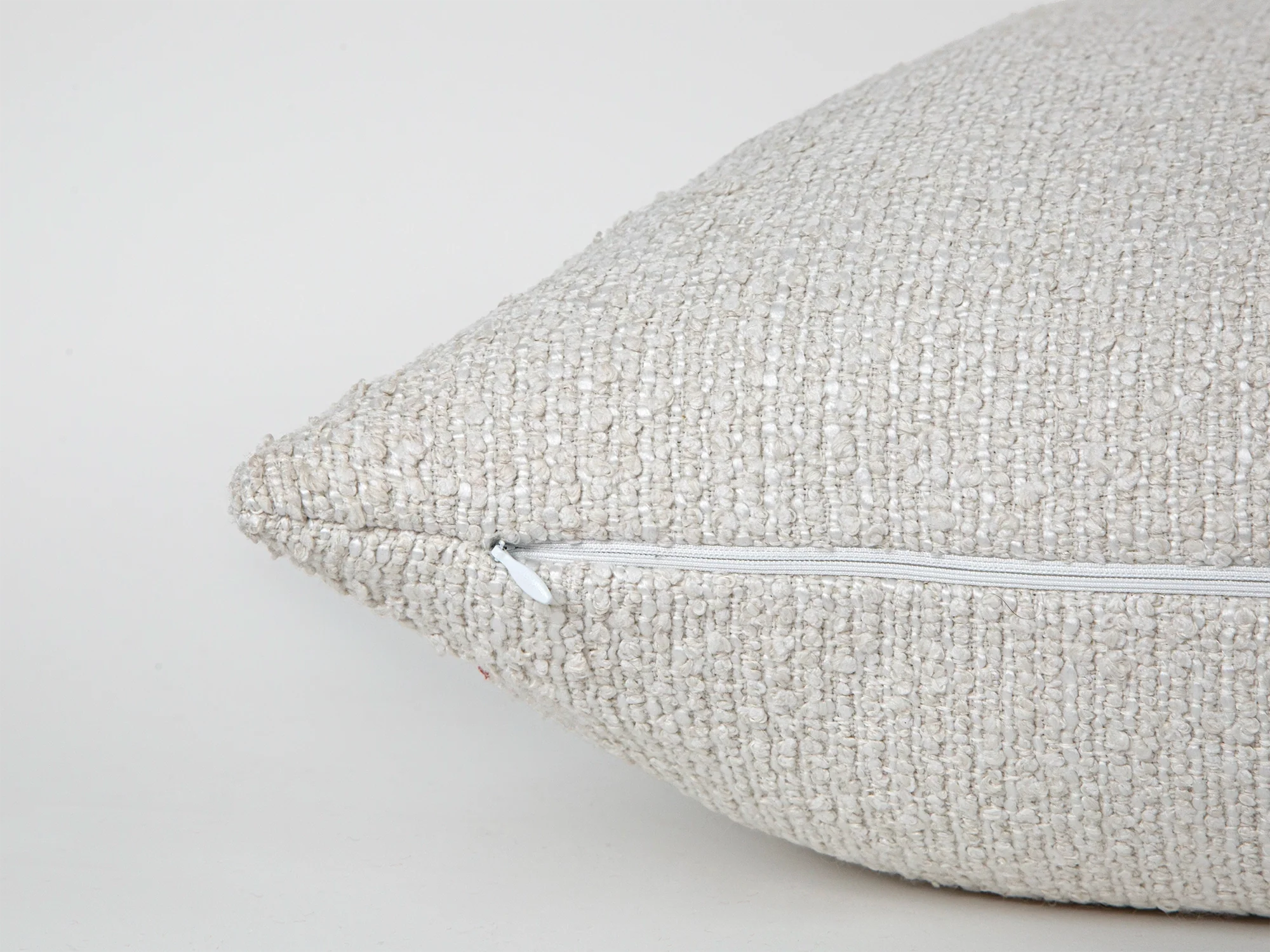 Ivory Striped Boucle Pillow Cover
