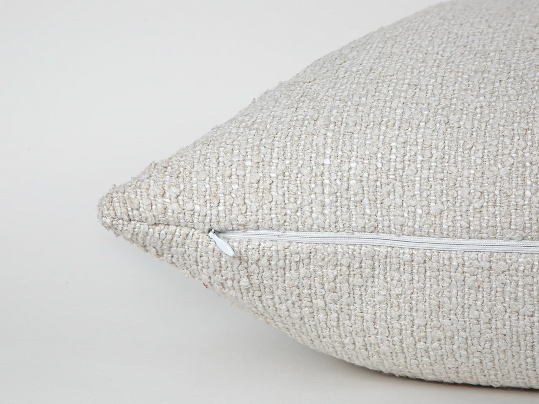 Ivory Striped Boucle Pillow Cover