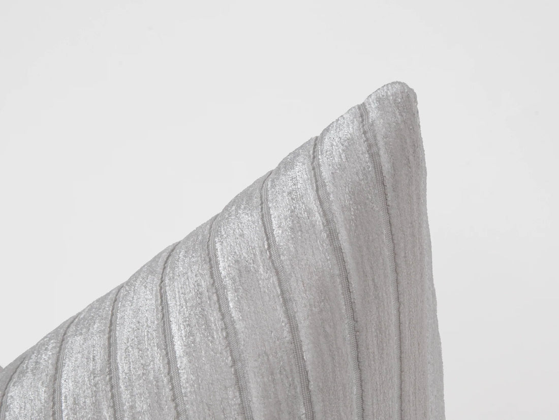 Ivory Shiny Velvet Corduroy Pillow Cover