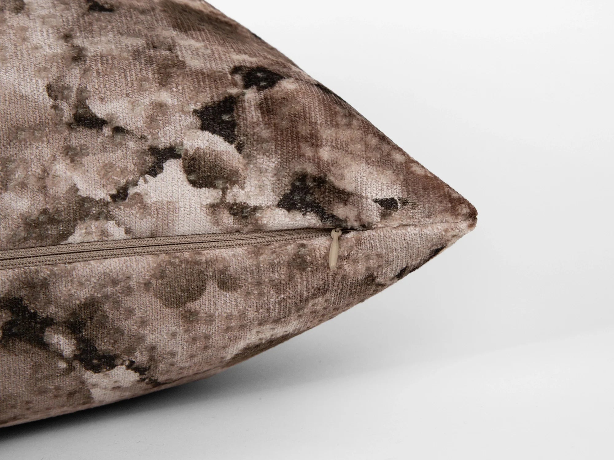 Latte Brown Watercolor Velvet Pillow Cover