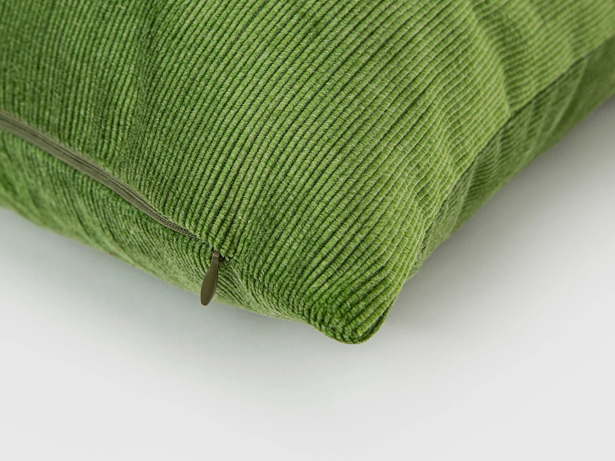 Apple Green Ribbed Velvet Pillow Cover