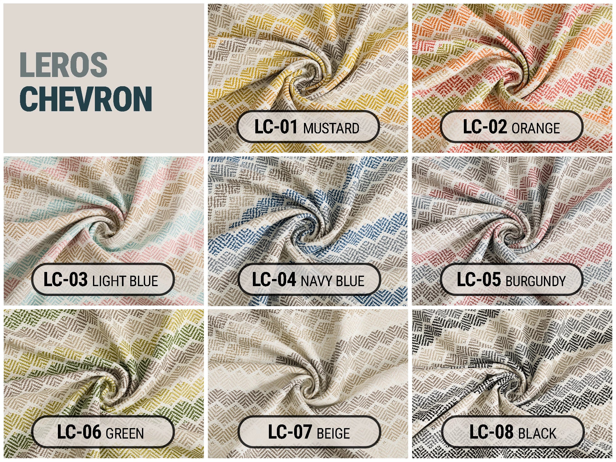 Chevron Outdoor/Indoor Upholstery Fabrics - 8 Color Options
