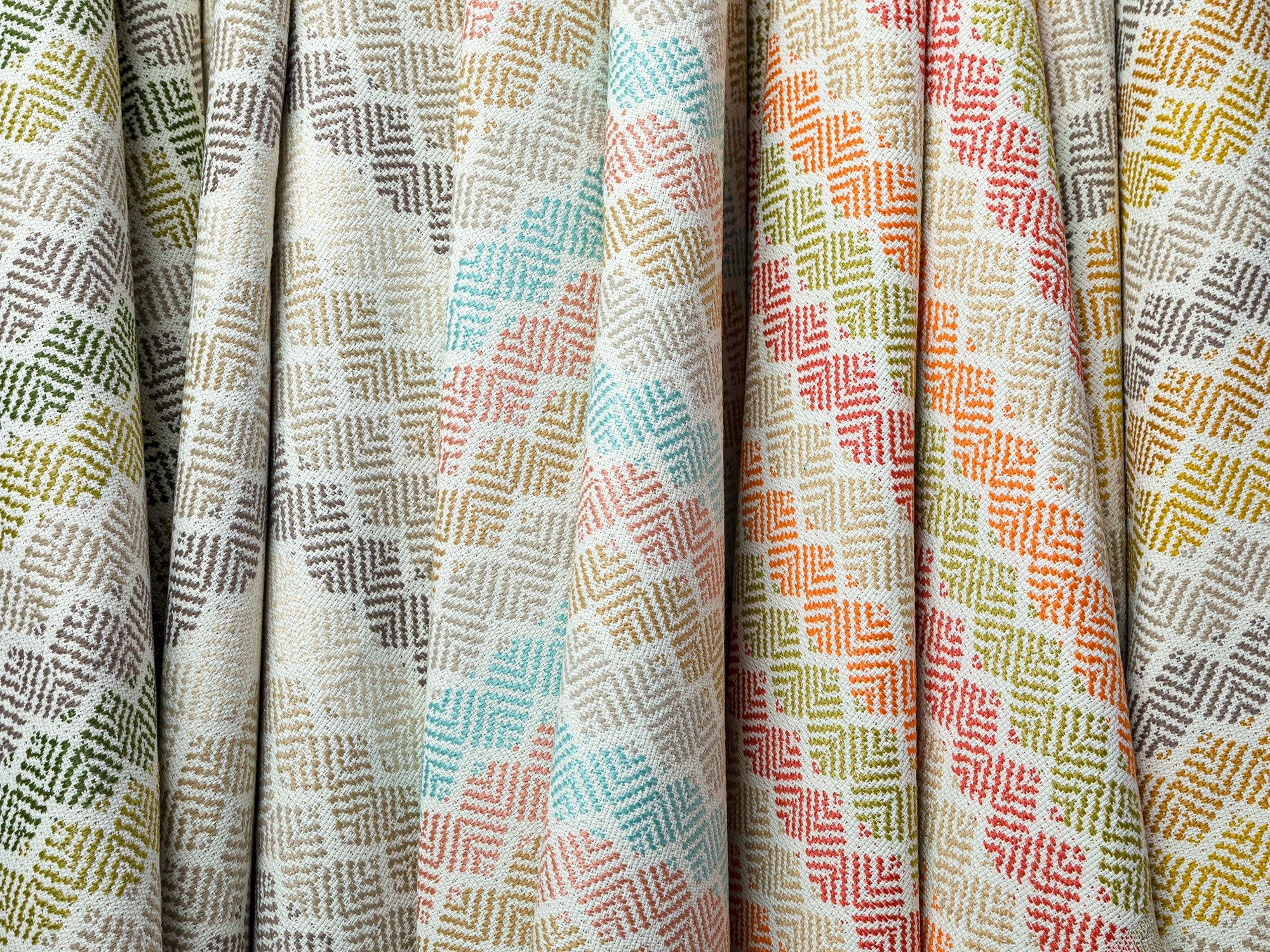 Light Blue Chevron Upholstery Fabrics - Outdoor & Indoor