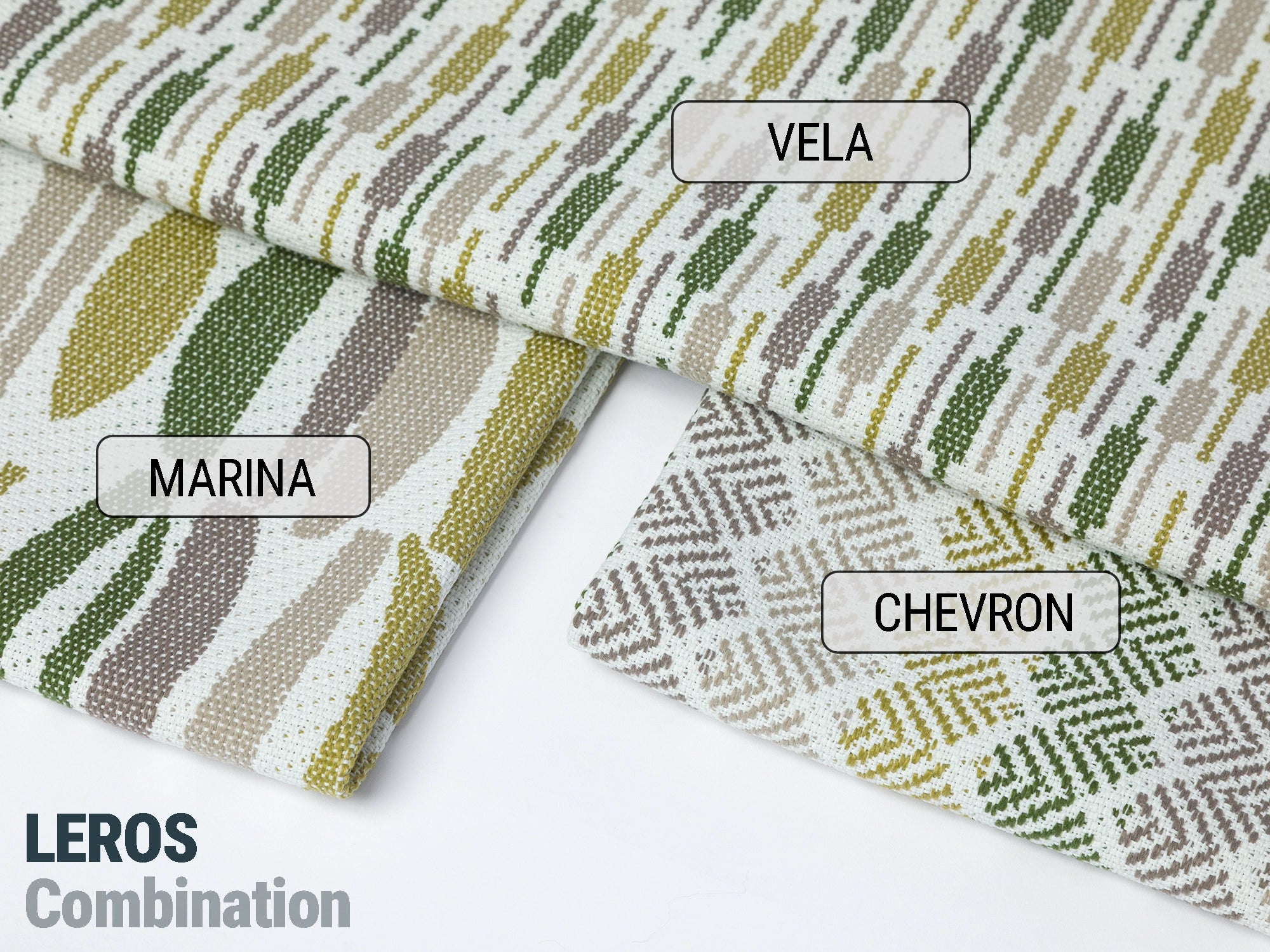 Green Chevron Upholstery Fabrics - Outdoor & Indoor