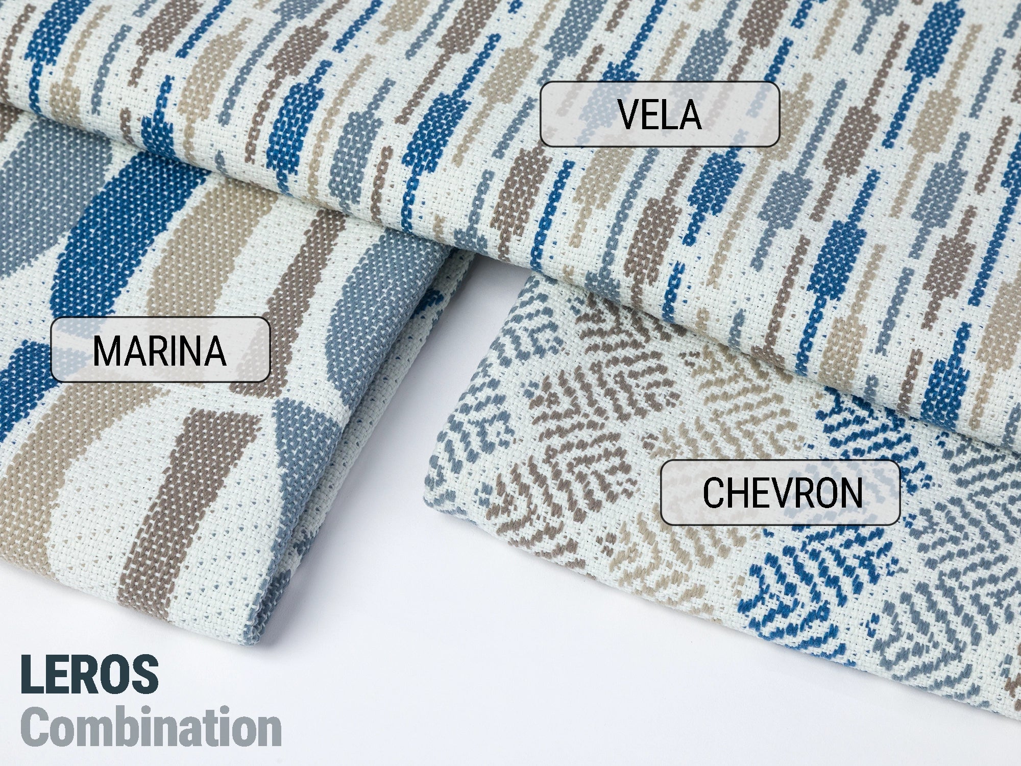 Navy Blue Striped Upholstery Fabric - Outdoor & Indoor