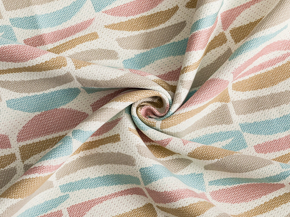 Light Blue Geometric Upholstery Fabric - Outdoor & Indoor