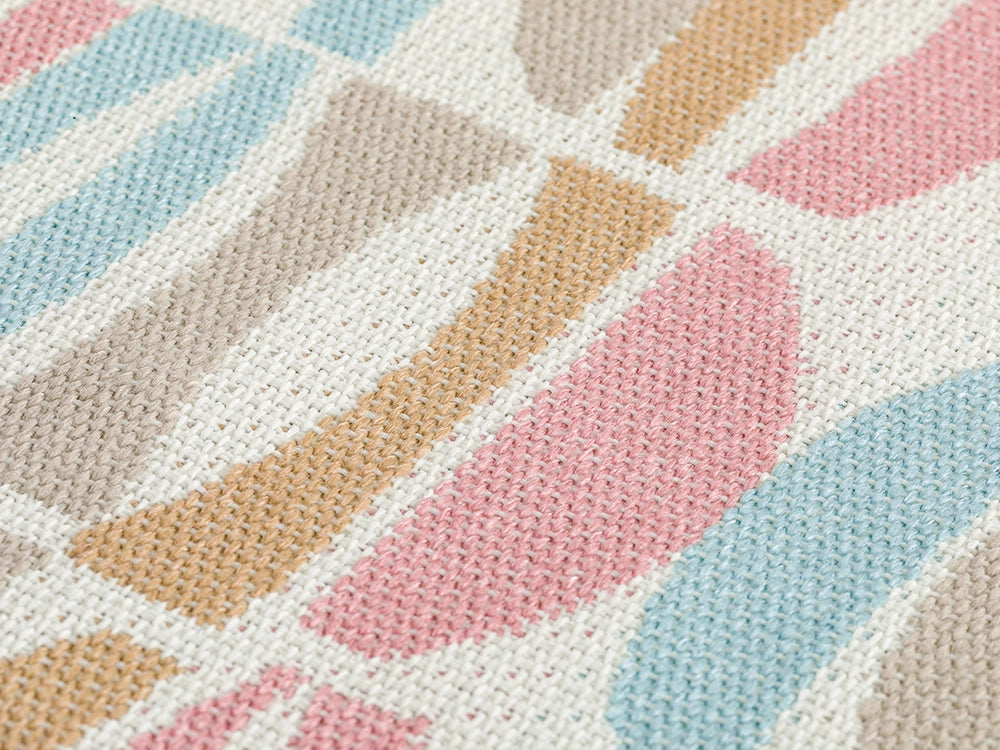 Light Blue Geometric Upholstery Fabric - Outdoor & Indoor