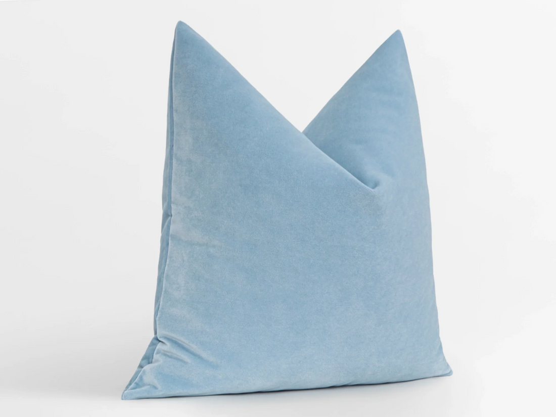 Light Blue Velvet Pillow Cover