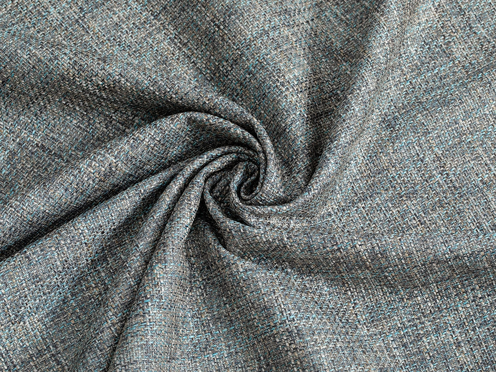Light Blue Woven Upholstery Fabric - Linen Look