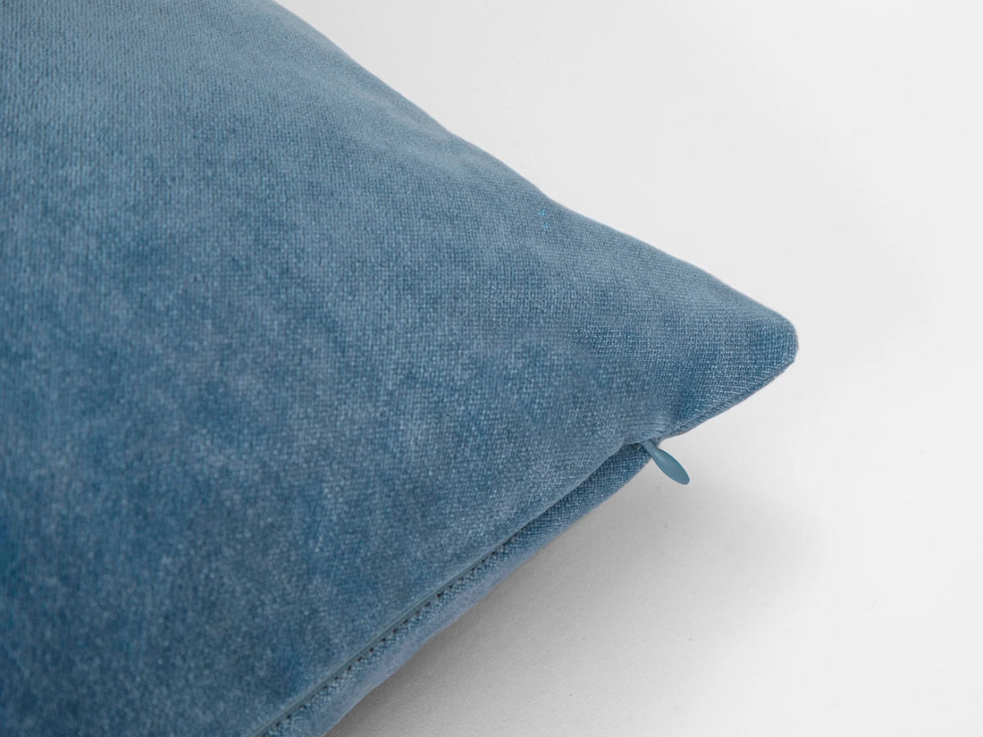 Sky Blue Velvet Pillow Cover