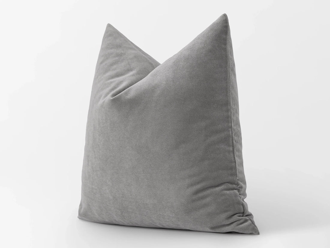 Light Gray Velvet Pillow Cover