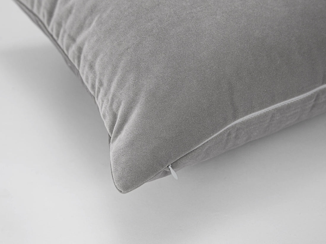 Light Gray Velvet Pillow Cover