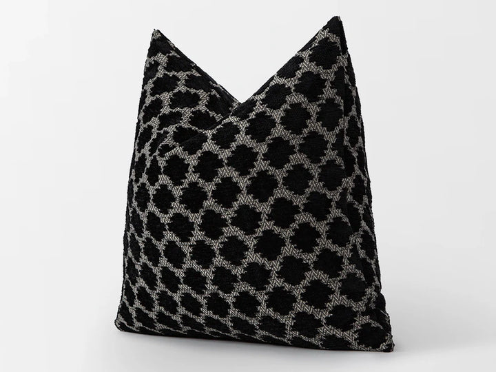 Black Dotted Textured Pillow Cover