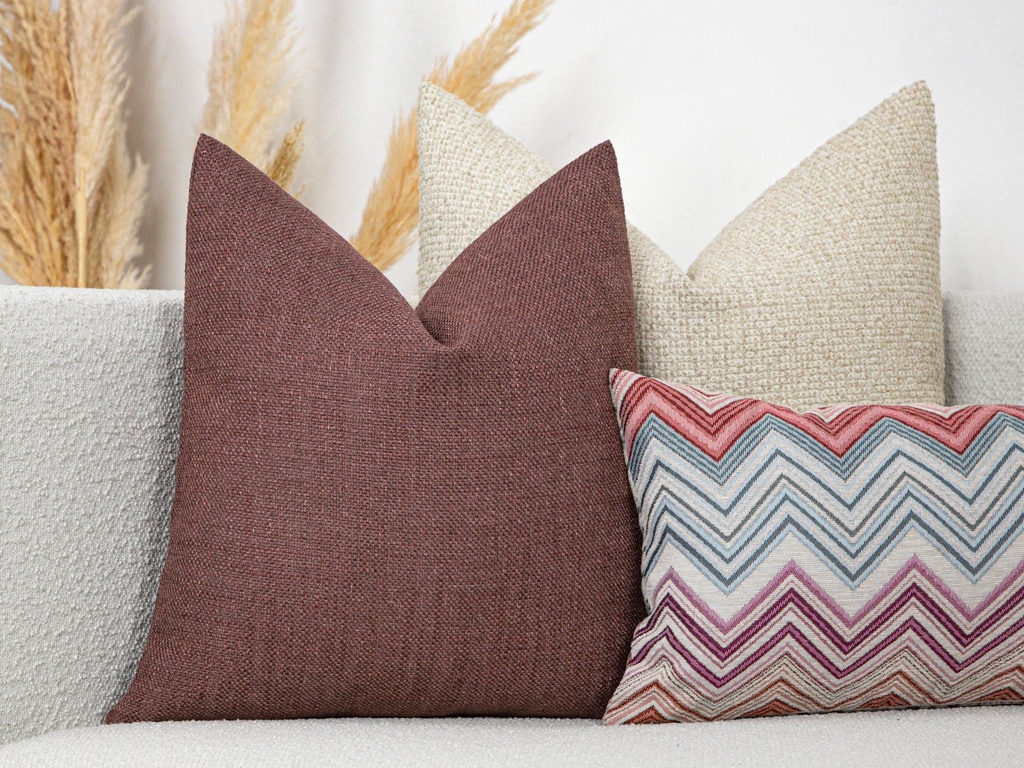 Mauve Linen Pillow Cover