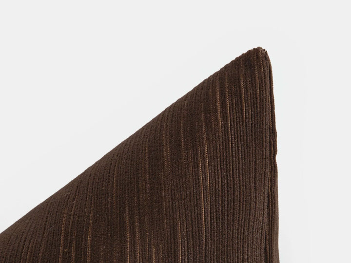 Brown Ribbed Velvet Pillow Cover