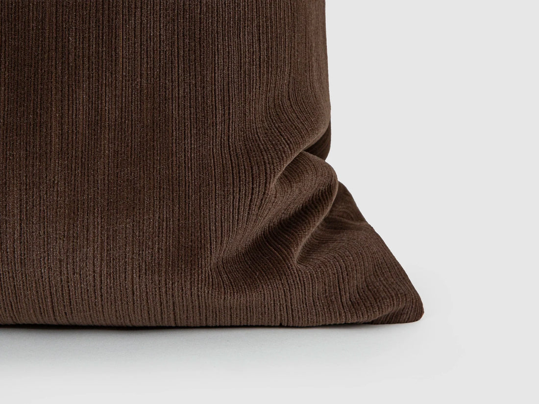 Brown Ribbed Velvet Pillow Cover
