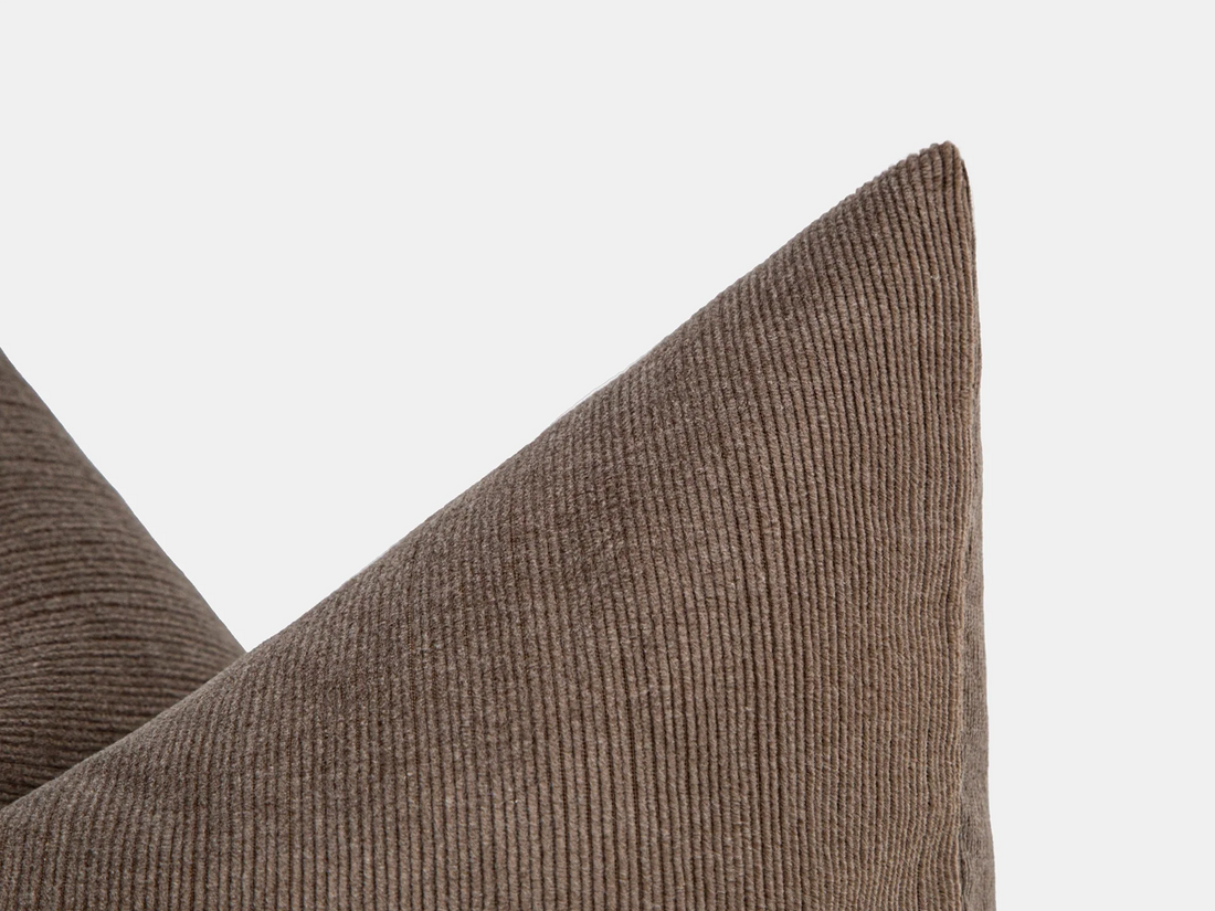 Taupe Ribbed Velvet Pillow Cover