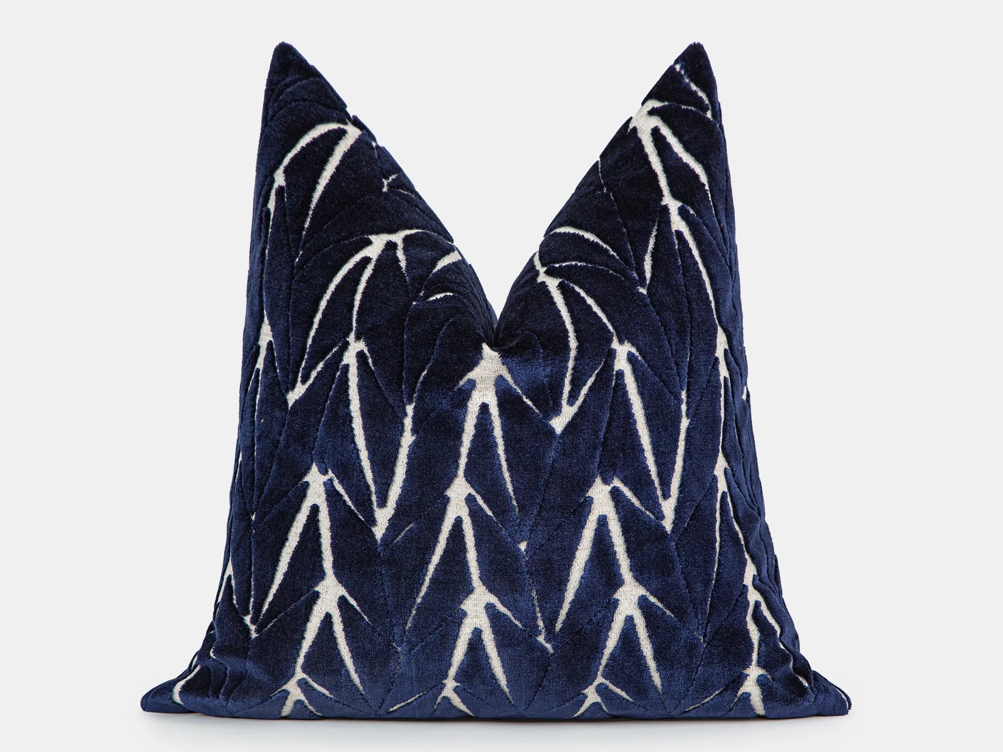 Midnight Blue Cut Velvet Pillow Cover