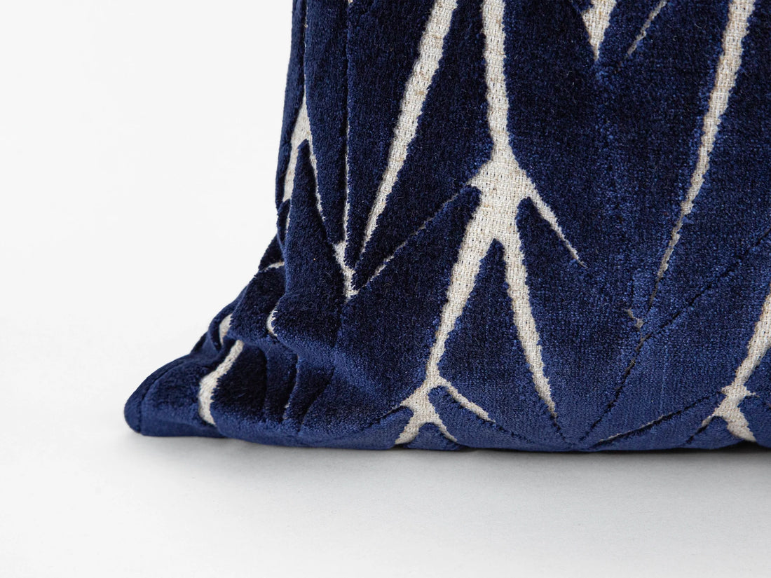 Midnight Blue Cut Velvet Pillow Cover