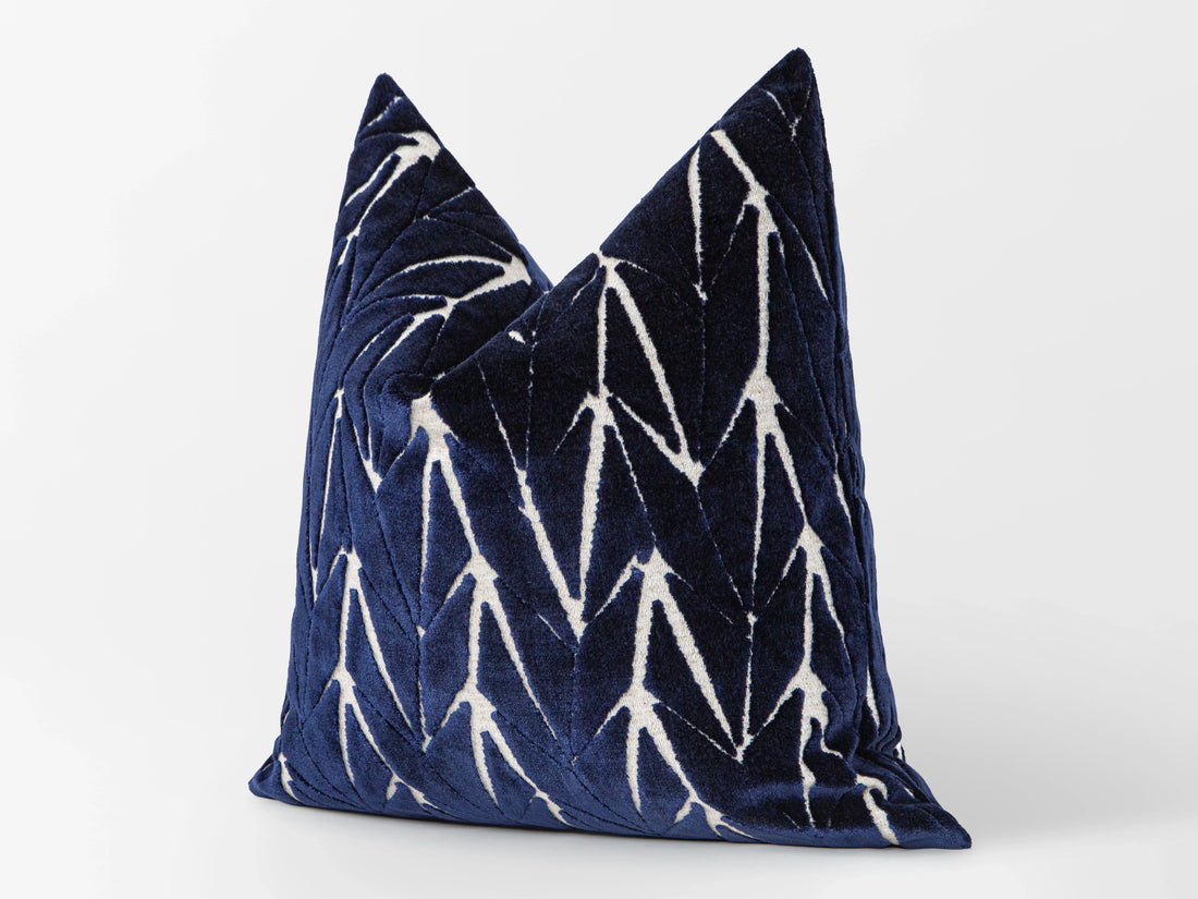 Midnight Blue Cut Velvet Pillow Cover