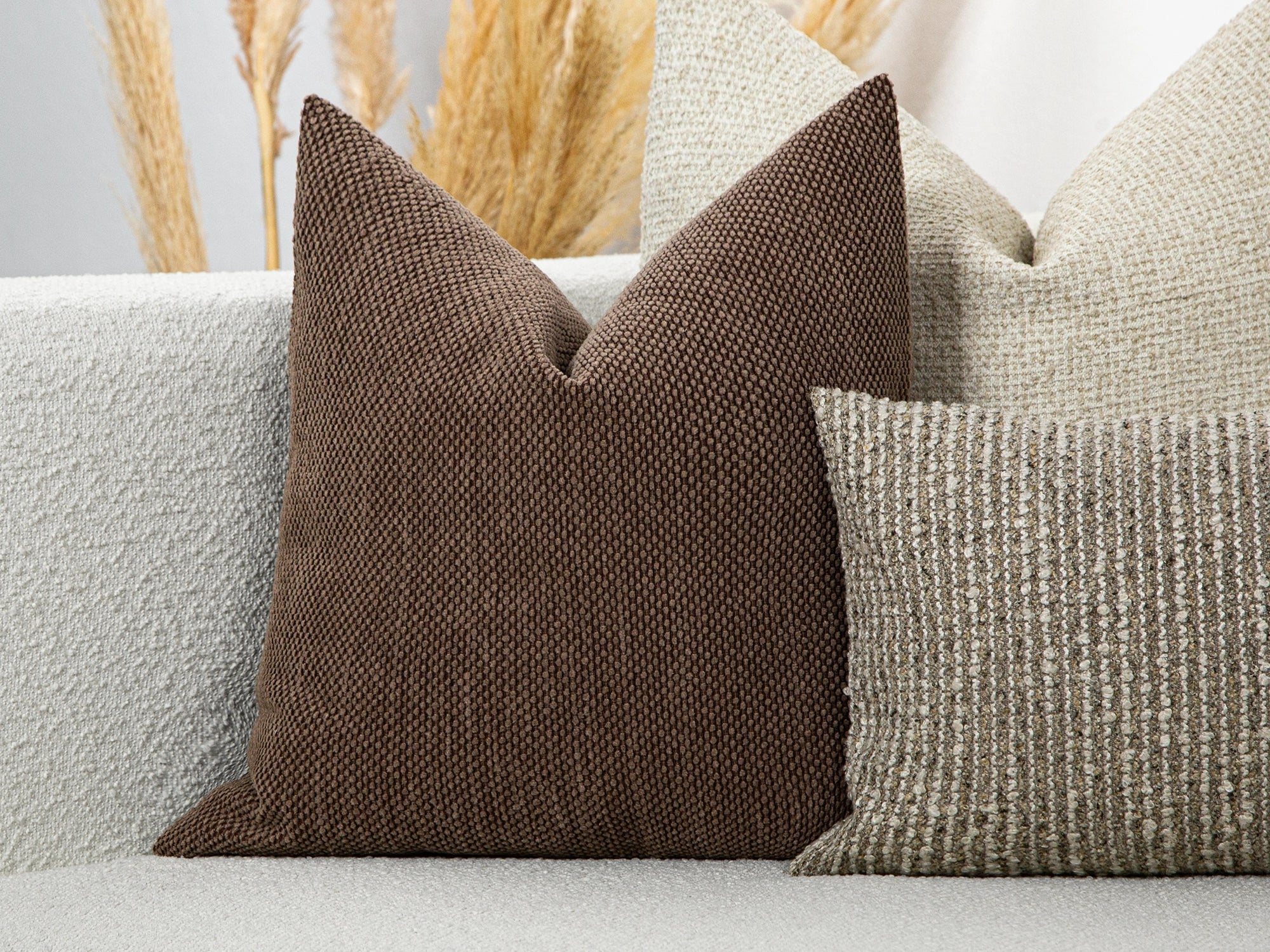 Mocha Spotted Texture Pillow Cover
