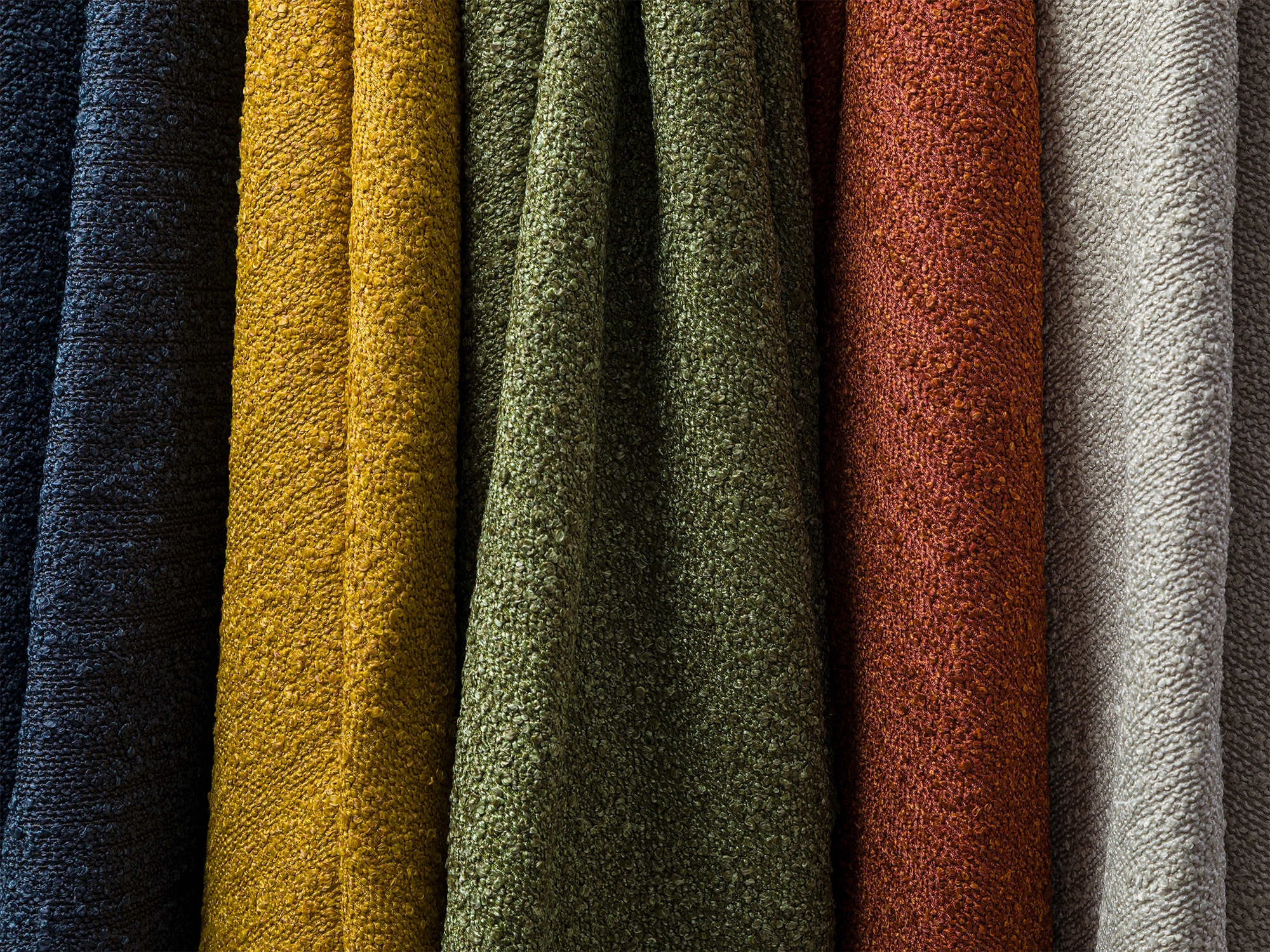 Rust Boucle Upholstery Fabric - Textured & Chic