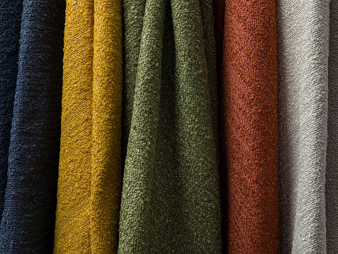 Rust Boucle Upholstery Fabric - Textured & Chic