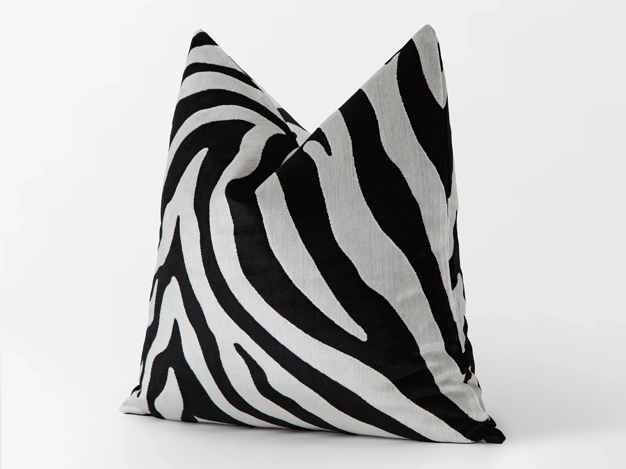 Black and White Zebra Velvet Pillow Cover
