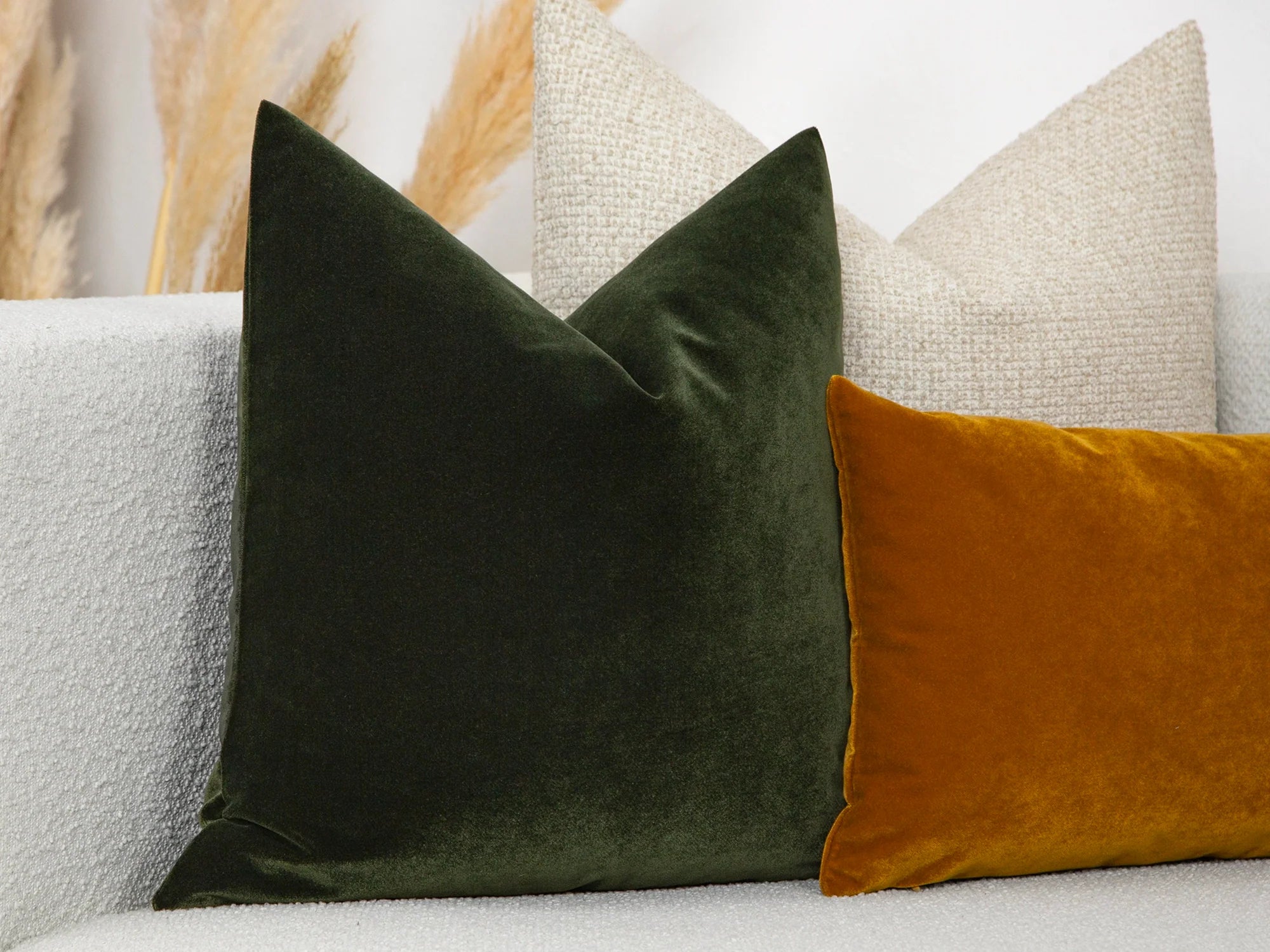 Dark Moss Green Velvet Pillow Cover