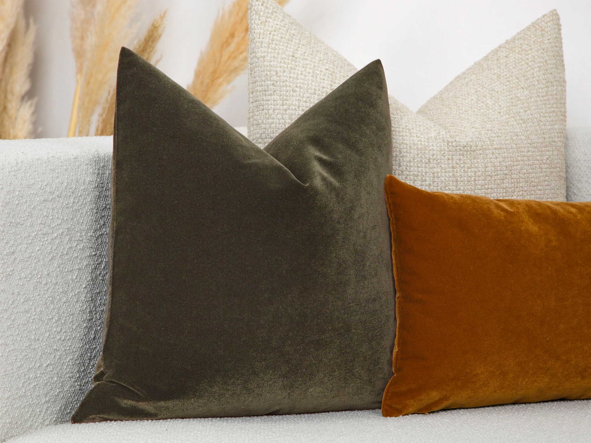 Dark Moss Green Velvet Pillow Cover