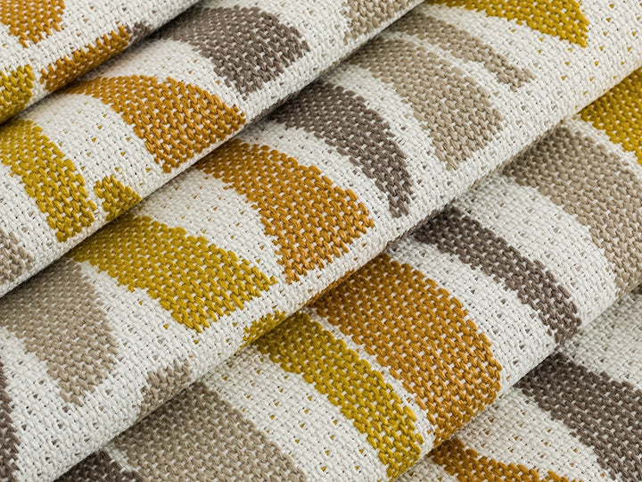 Mustard Geometric Upholstery Fabric - Outdoor & Indoor