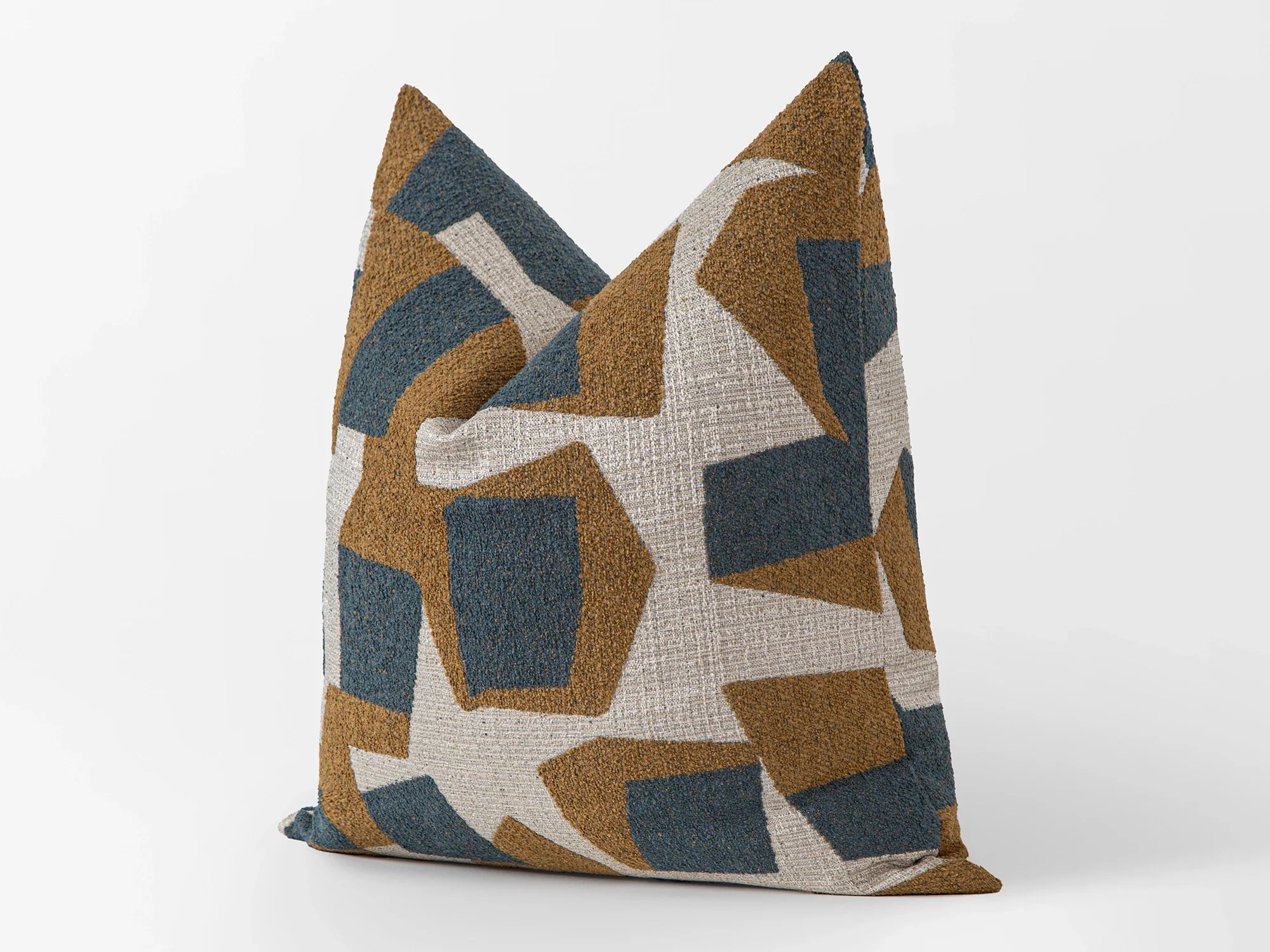 Mustard Geometric Textured Pillow Cover