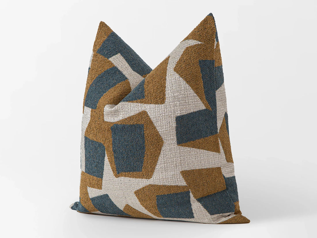 Mustard Geometric Textured Pillow Cover