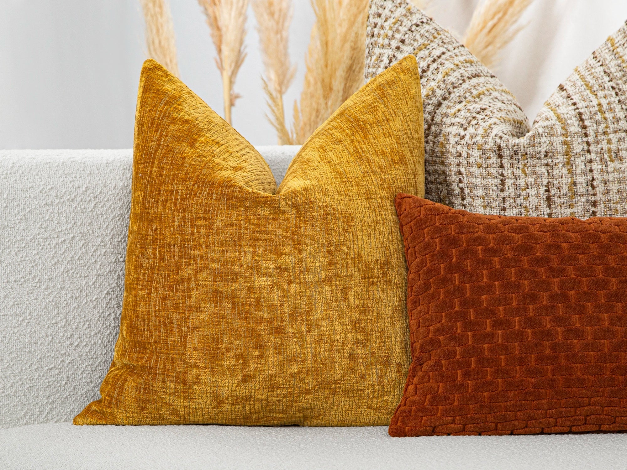 Mustard Gold Textured Pillow Cover
