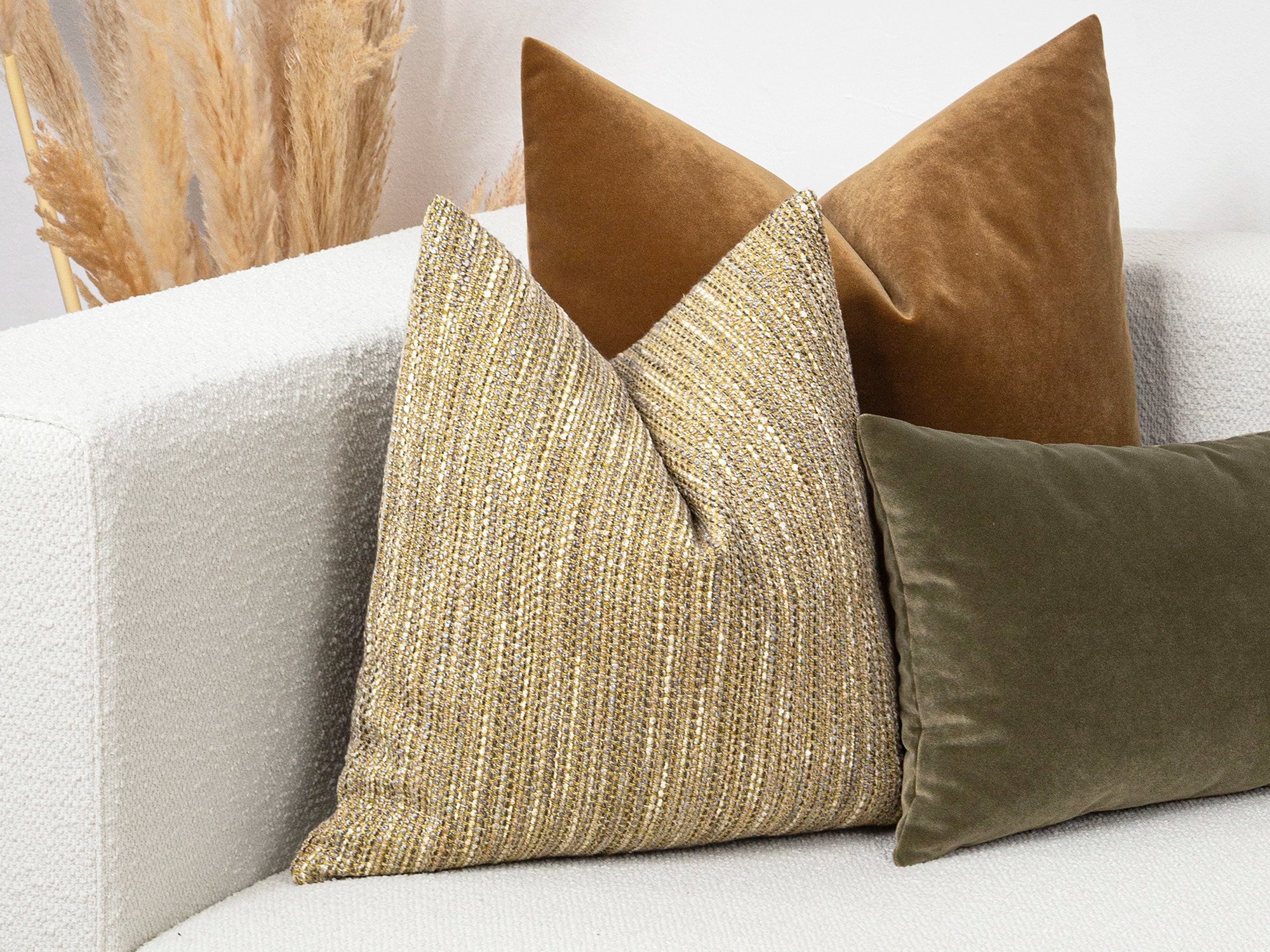Dusty Yellow Boho Textured Pillow Cover