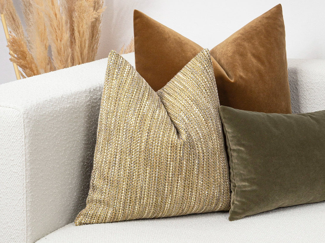 Dusty Yellow Boho Textured Pillow Cover