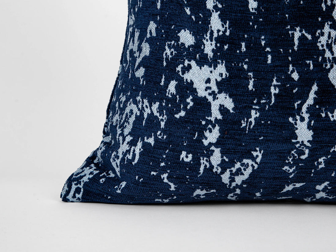 Navy Abstract Textured Pillow Cover