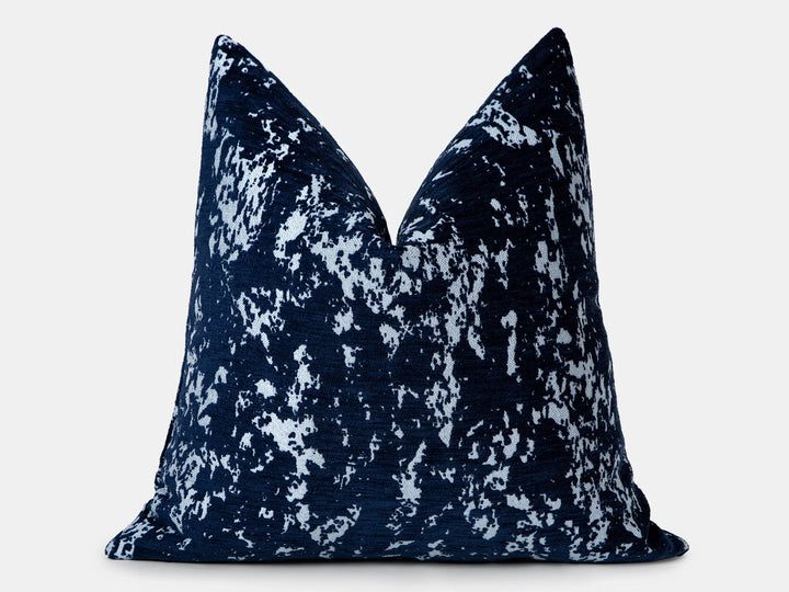 Navy Abstract Textured Pillow Cover