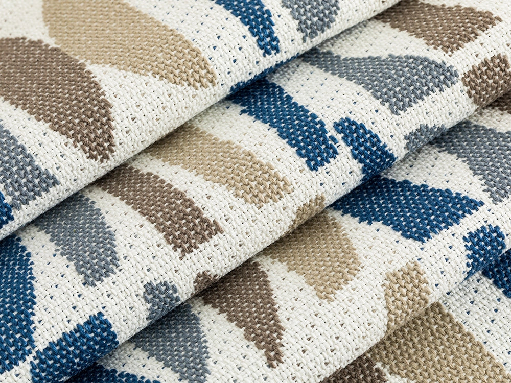 Navy Blue Geometric Upholstery Fabric - Outdoor & Indoor