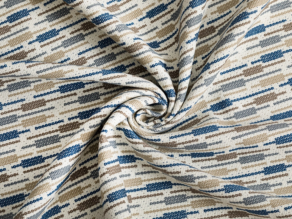 Navy Blue Striped Upholstery Fabric - Outdoor & Indoor