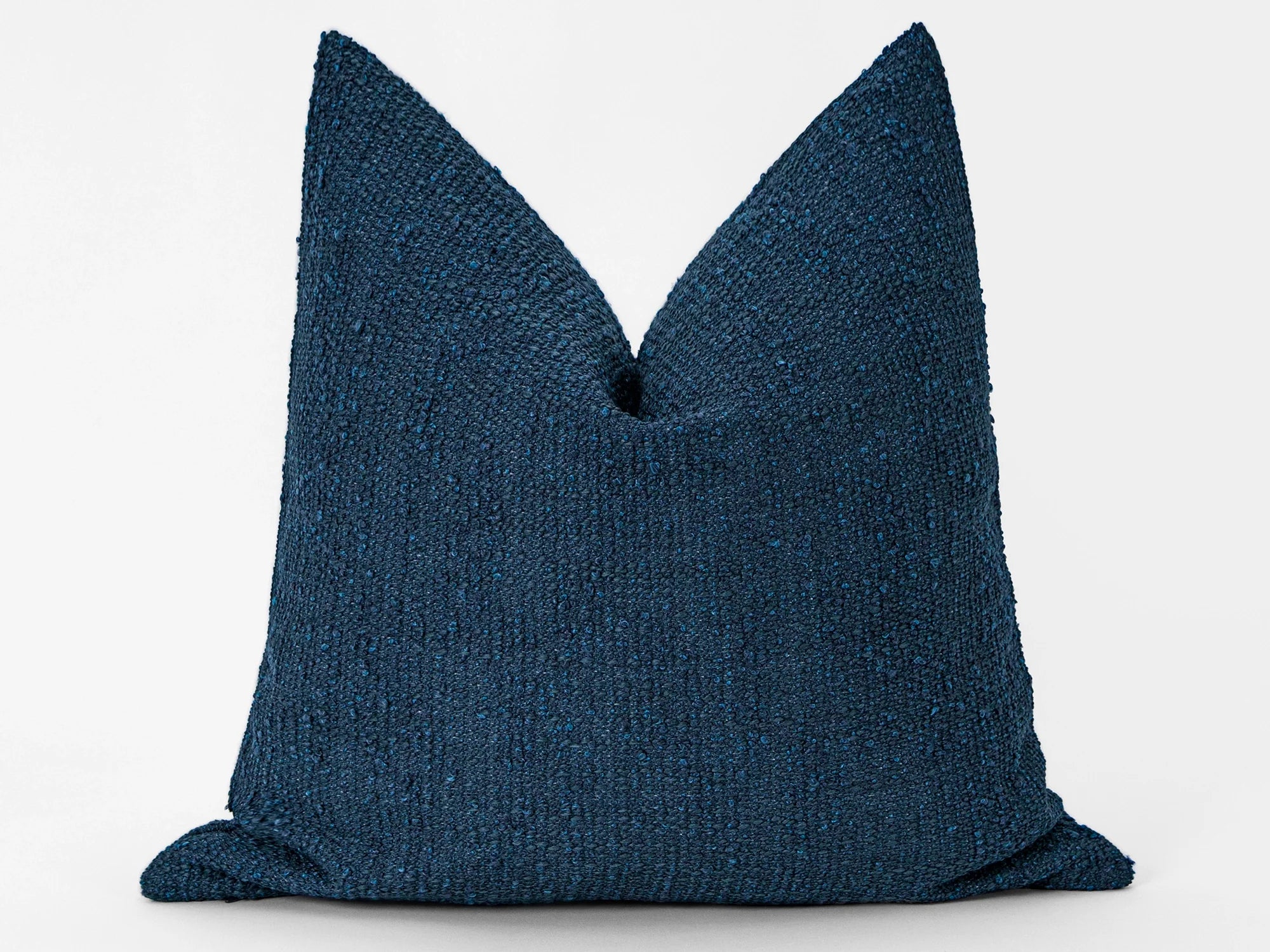 Navy Boho Boucle Pillow Cover