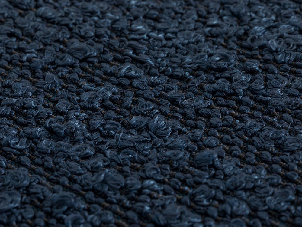Navy Blue Boucle Upholstery Fabric - Textured & Royal