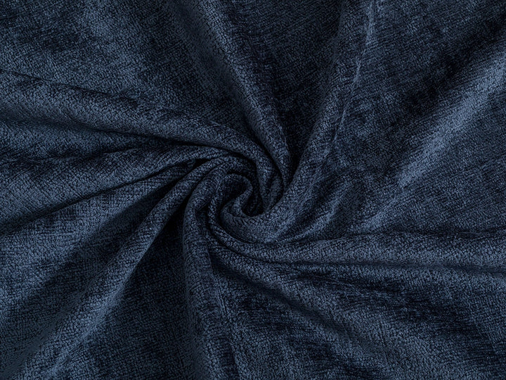 Navy Blue Chenille Upholstery Fabric - Textured & Silky