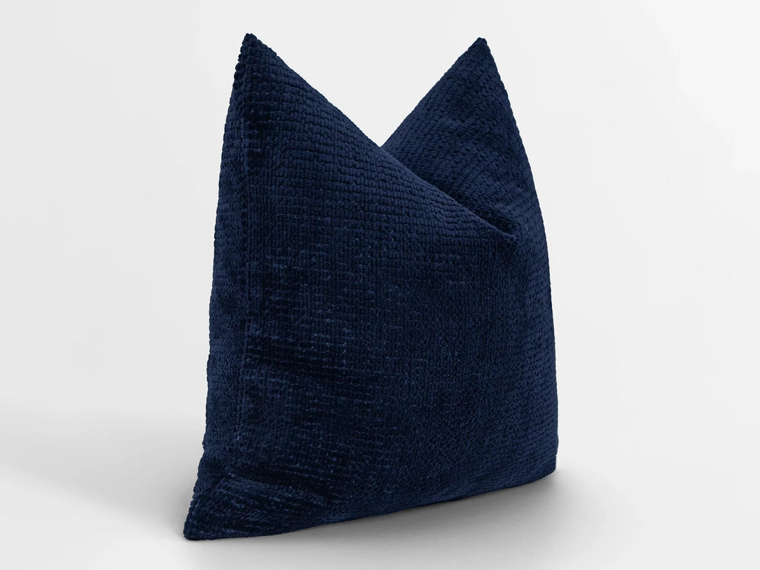 Deep Navy Textured Pillow Cover