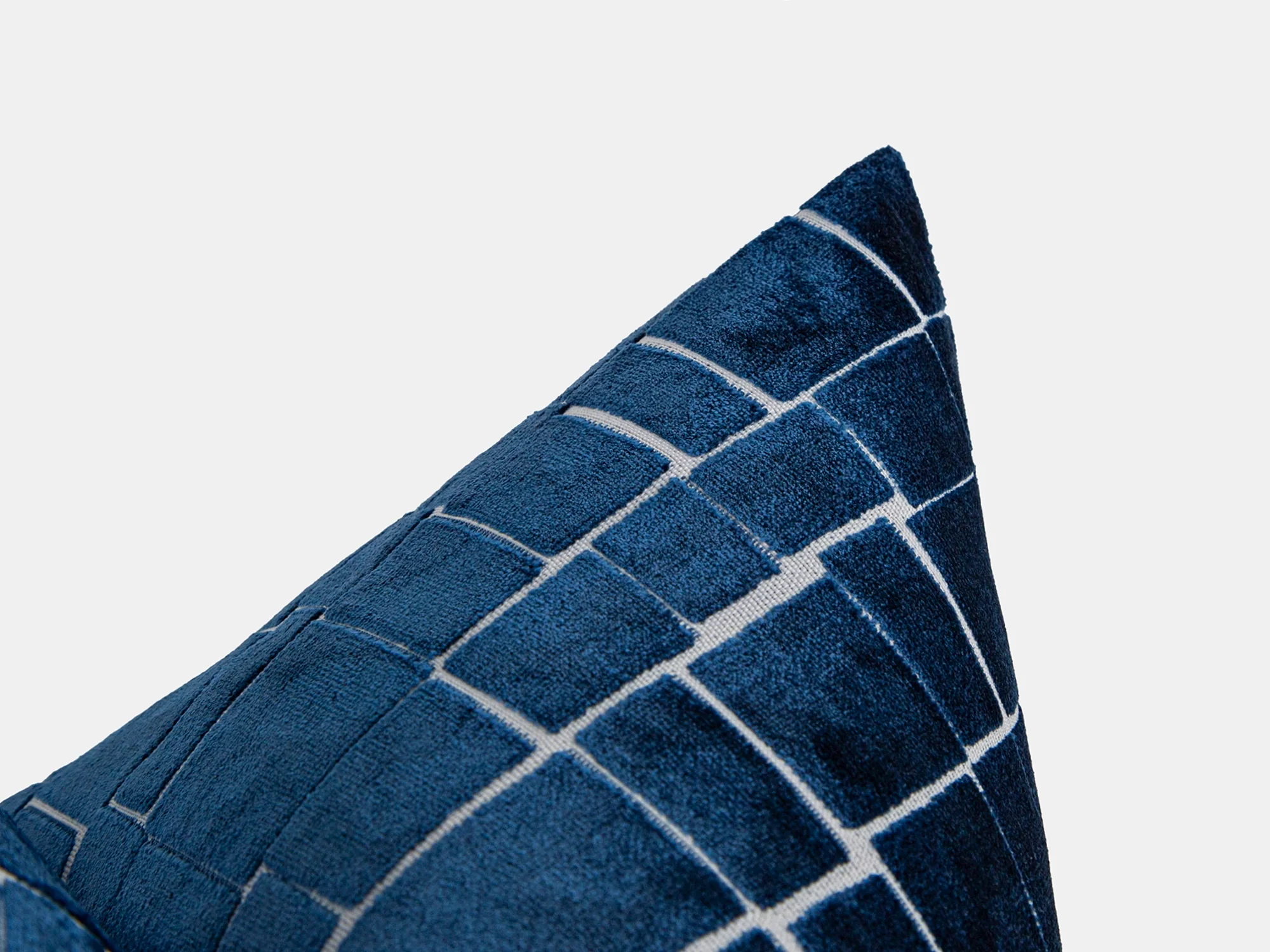 Navy Blue Cut Velvet Pillow Cover