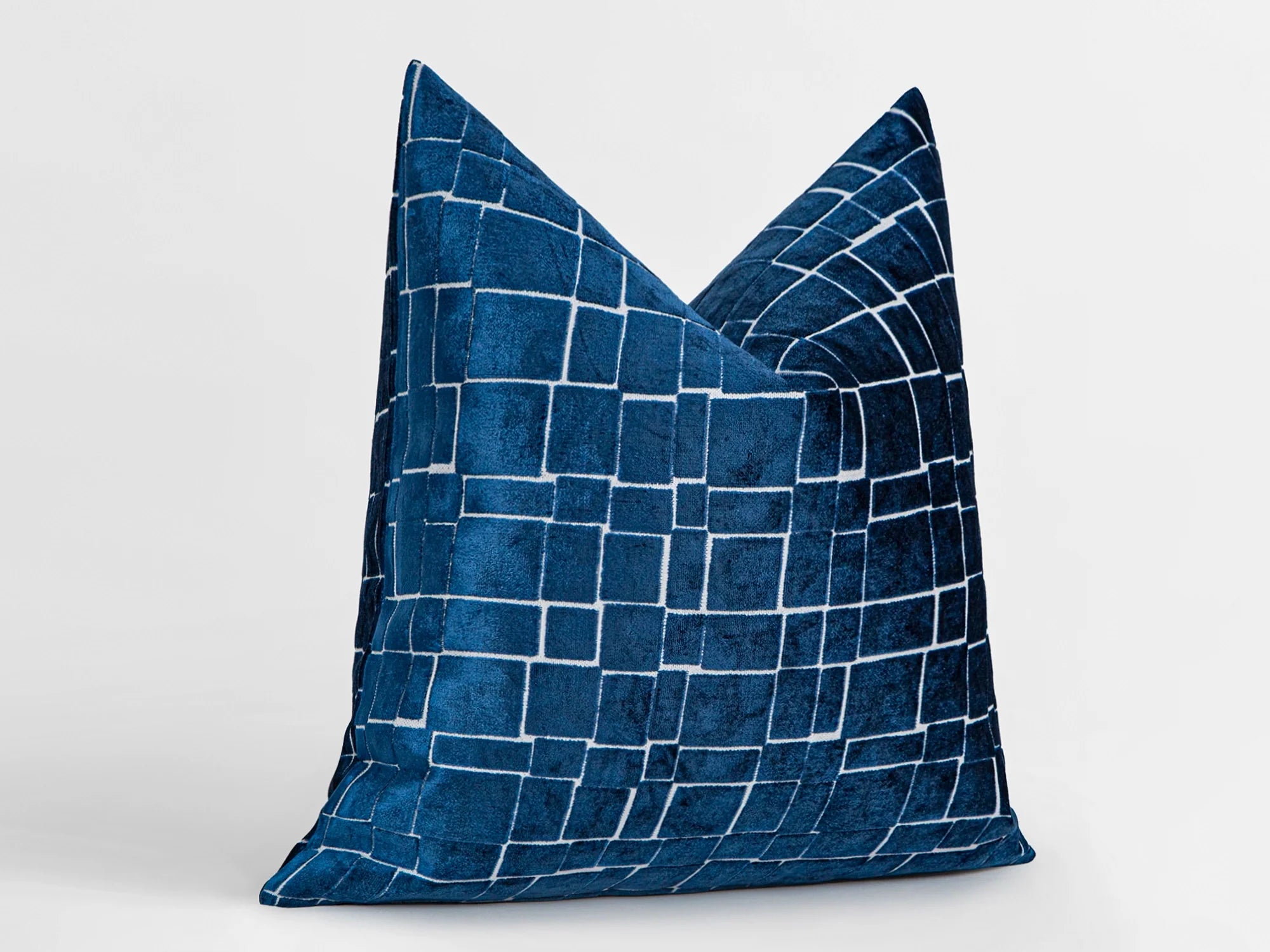 Navy Blue Cut Velvet Pillow Cover