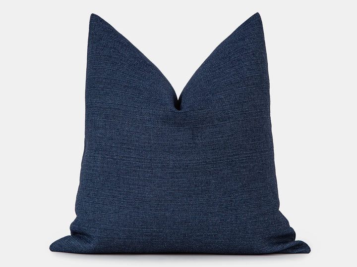 Navy Blue Linen Pillow Cover