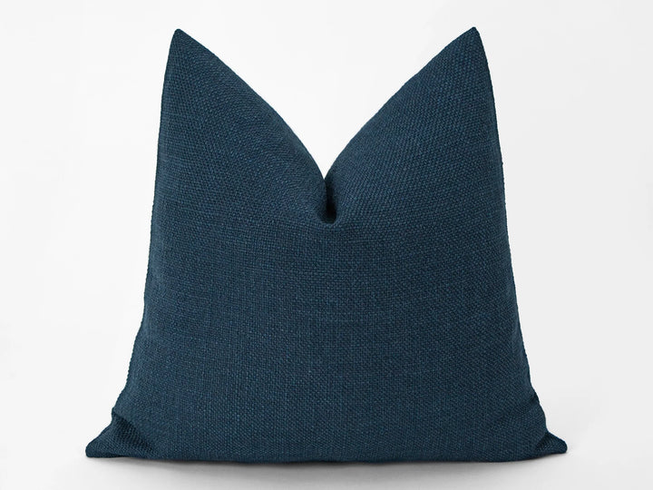 Navy Linen Pillow Cover